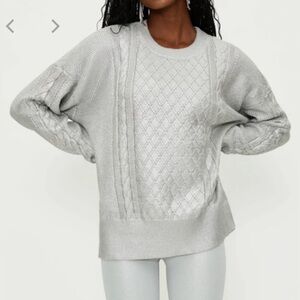 Beach Riot Callie Sweater - Silver Shine Cable